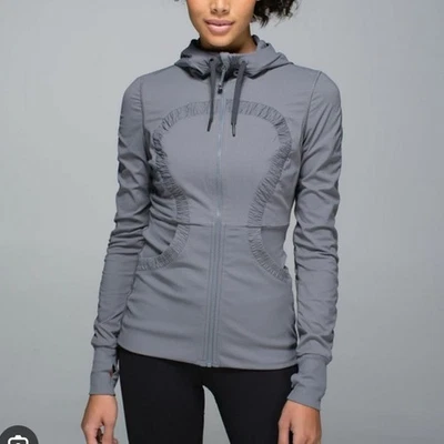 Chaqueta con Capucha Lululemon Dance Studio Manga Larga Cremallera Completa III Pizarra EE. UU. 8 Foto 1 de 4
