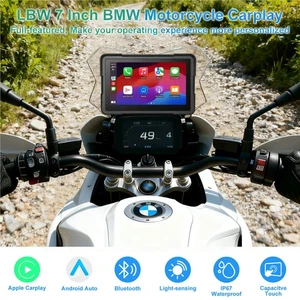 7" BMW Motorcycle GPS Navigation CarPlay Android Auto IP67 Waterproof Bluetooth - Picture 1 of 10