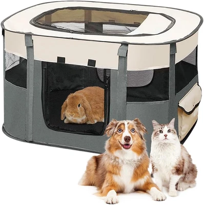 Cane per Cuccioli, Pieghevole, in Tessuto Oxford, per Cani, Conigli, Porcellini  - Immagine 1 di 4