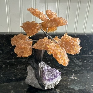 Citrine Clustered Gemstone Tree on Amethyst Matrix (The Money Tree) - Picture 1 of 11