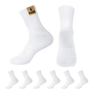 Mens White Quarter Socks - Thin Athletic Running Mid Crew Socks for Sports 6 ... - Picture 1 of 6