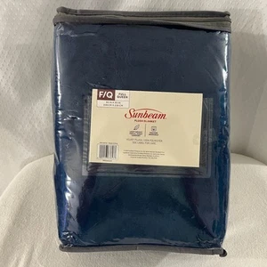 Sunbeam Dark Blue Light Weight Velvet Plush Full/Queen Blanket (90"x90") - Picture 1 of 2