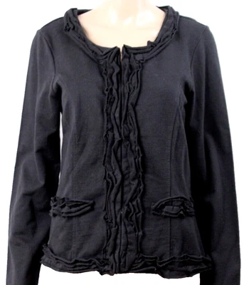 Nick & Mo Black Jacket Blazer Ruffled Long Sleeves L - Image 1 of 4