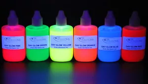 UV FLUORESCENTE PLASTICA MORBIDA DAY GLOW PIGMENTI COLORATI TRASPARENTI CONFEZIONE DA 6 - Foto 1 di 2