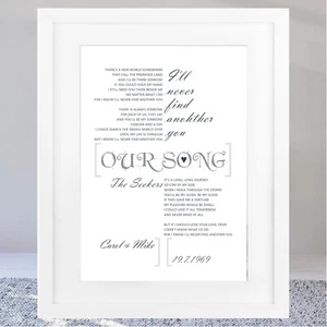 HOCHZEITSLIED Liebe personalisiert A4 KUNSTDRUCK POSTER Text JUBILÄUM Suchende - Bild 1 von 4