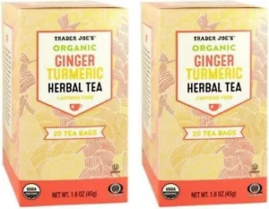 2 Boxen Trader Joe's BIO INGWER KURKUMA KRÄUTERTEE Kurkuma Koffeinfrei - Bild 1 von 3