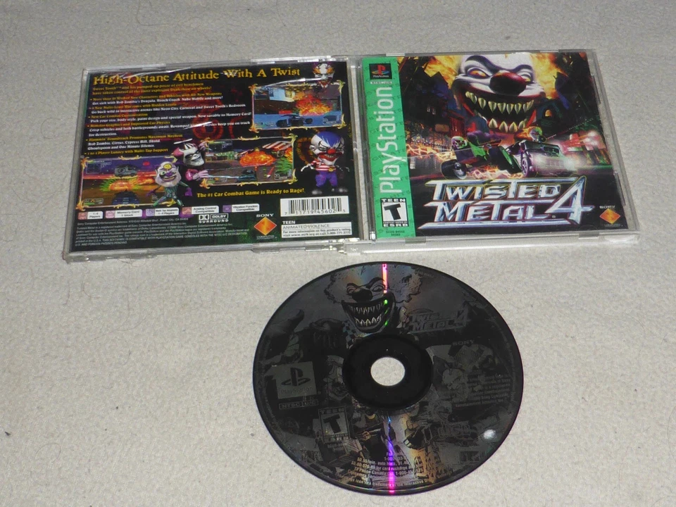PLAYSTATION PS1 VIDEO GAME TWISTED METAL 4 CASE & MANUAL COMPLETE GREATEST HITS - Image 1 of 1