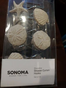 Sonoma Shoreline Shower Curtain Hooks Set Of 12 beachy theme - Picture 1 of 4