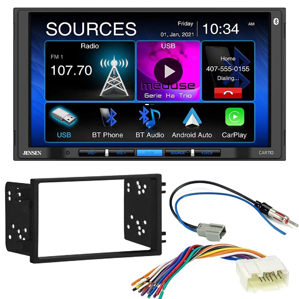 Radio AM/FM estéreo para coche Jensen 7" Apple CarPlay para Honda Element 2003-2011 Foto 1 de 4