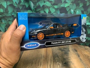 NEW IN BOX SEALED DIECAST CAR WELLY COLLECTION PORSCHE 911 GT3 RS Black 1:24 - Picture 1 of 20