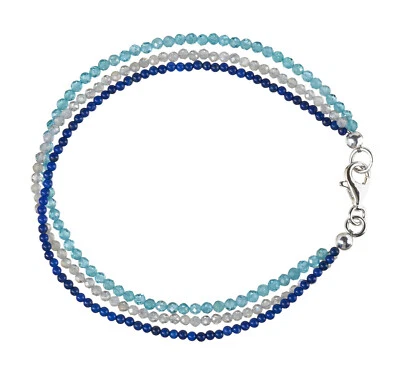 Apatit - Labradorit - Lapis 3-reihiges Armband Z509 - Bild 1 von 2