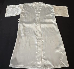 Gr. 10 Mädchen Polyester Morgenmantel. Elfenbein Einteiler, Bad/Spa/Kleid. Gürtel fehlt - Bild 1 von 7