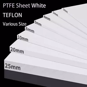 PTFE Sheet Plate Plastic Thick 0.2~30 mm Thermoplastic White Natural Engineering - Picture 1 of 10