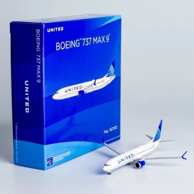 United Airlines B737 MAX 9 N27520 (Blue Evolution livery) 1:400 Scale NG 89012 - Image 1 of 4