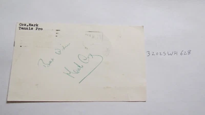 Mark Cox signed Postcard TENNIS - Image 1 of 3