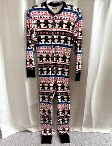 Lazy One Unisex Pajamas Flapjacks Small One Piece Gingerbread Christmas 17853 - Picture 1 of 12