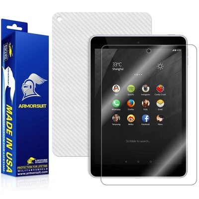 ArmorSuit MilitaryShield Nokia N1 Screen Protector + White Carbon Fiber Skin USA - Image 1 of 4