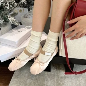 Spring Bowtie Ballet Shoes Fashion Shallow Slip On Women Flat Shoes Casual - Picture 1 of 26