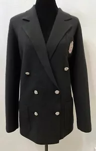 Lauren Ralph Lauren Damen Double Brested Crown Logo Cardigan Small Schwarz Wolle - Bild 1 von 12