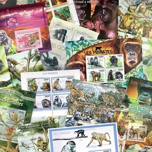 Stamp Collection Monkeys Apes 20+ Different Sets Topical Stamps MNH Sets - Picture 1 of 5