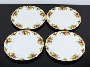 ROYAL ALBERT OLD COUNTRY ROSES 10 1/2" ENGLISH DINNER PLATES – SET OF 4 - Picture 1 of 4