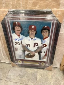 Schmidt/Rose/Carlton Philadelphia Phillies signed 16x20 Framed Photo JSA - Picture 1 of 1