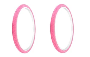 Pair (2pcs) Bicycle Tires 26" x 1.50 Pink VIPER SLICK BMX Cruiser Bikes Wanda - Picture 1 of 1
