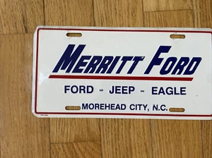Vintage Merritt Ford Booster License Plate Morehead City, North Carolina - Picture 1 of 1