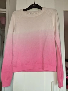 BRAND NEW GIRLS LONG SLEEVED H&M TWO TONE PINK & WHITE JUMPER SIZE 12-14 YEARS - Picture 1 of 4