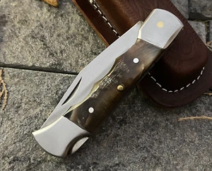 SHARD™ CUSTOM HAND FORGED STEEL EDC CAMPING FOLDING POCKET KNIFE W/Sheath - Picture 1 of 11
