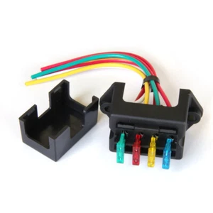 Portafusibili 4 Vie 2 Ingressi 15cm Filo Scatola Fusibili Standard per Camion Trike Marine - Foto 1 di 12
