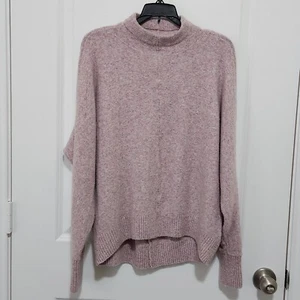 Loft Damen M Mockneck Dolman Sweater Pullover rosa grau fleckig weich Girl - Bild 1 von 7