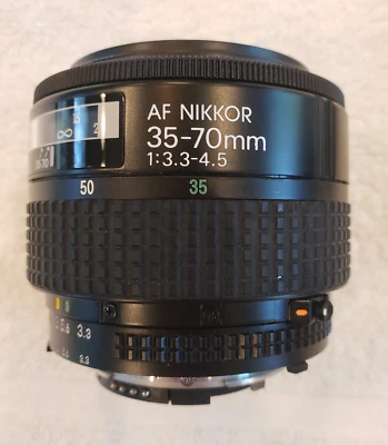Nikkor AF 35-70mm 1:3.3-4.5 Camera Lens with Caps and Manual - Image 1 of 4