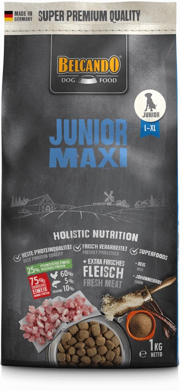 BELCANDO® Junior Maxi 1kg Welpen Trockenfutter Maxi Crocs Hundefutter Welpen  - Bild 1 von 1