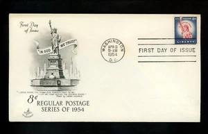 US FDC #1041B Artcraft M-5 1954 DC Statue of Liberty Liberty Series ROTARY - Picture 1 of 2