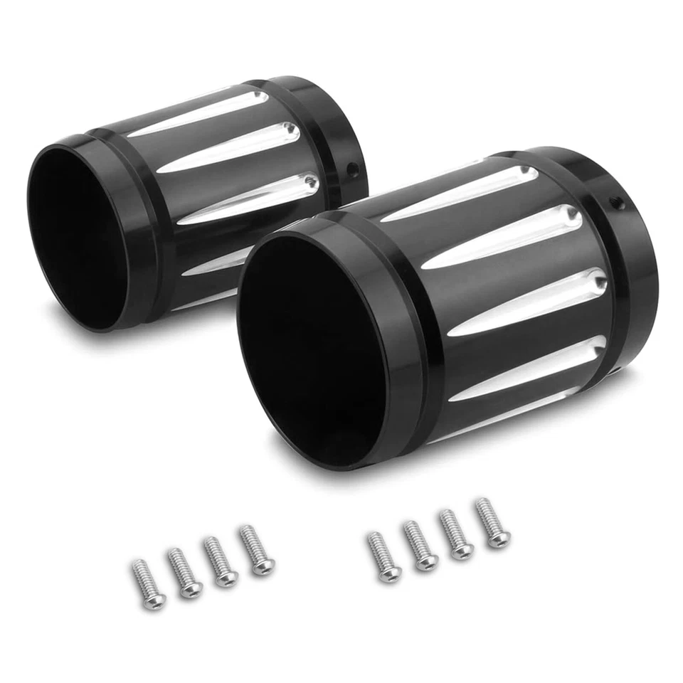 CNC Series 4" Mufflers End Caps For Harley Road King FLHR FLHX FLTR 86-16 - Image 1 of 4