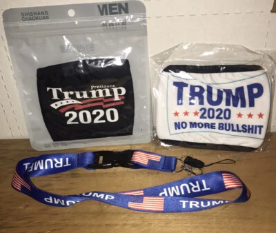 Trump 2020 No More Bullshit, President Trump 2020 Face Masks & Trump Lanyard LOT - Image 1 of 4