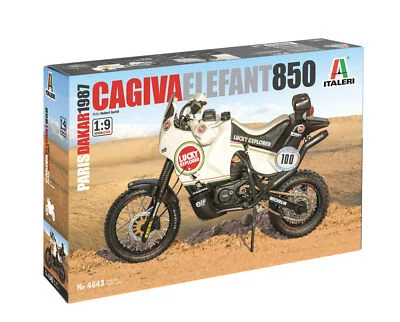 Cagiva Elephant 850 Paris - Dakar 1987 Motorbike 1:9 Plastic Model Kit ITALERI - Immagine 1 di 4