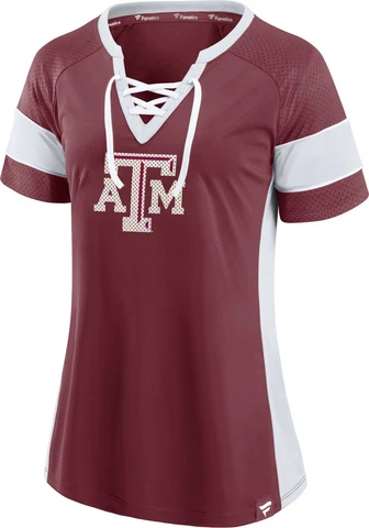 Texas A&M Aggies Women's Maroon Lace-Up Jersey Tee - FREE SHIPPING! Cover