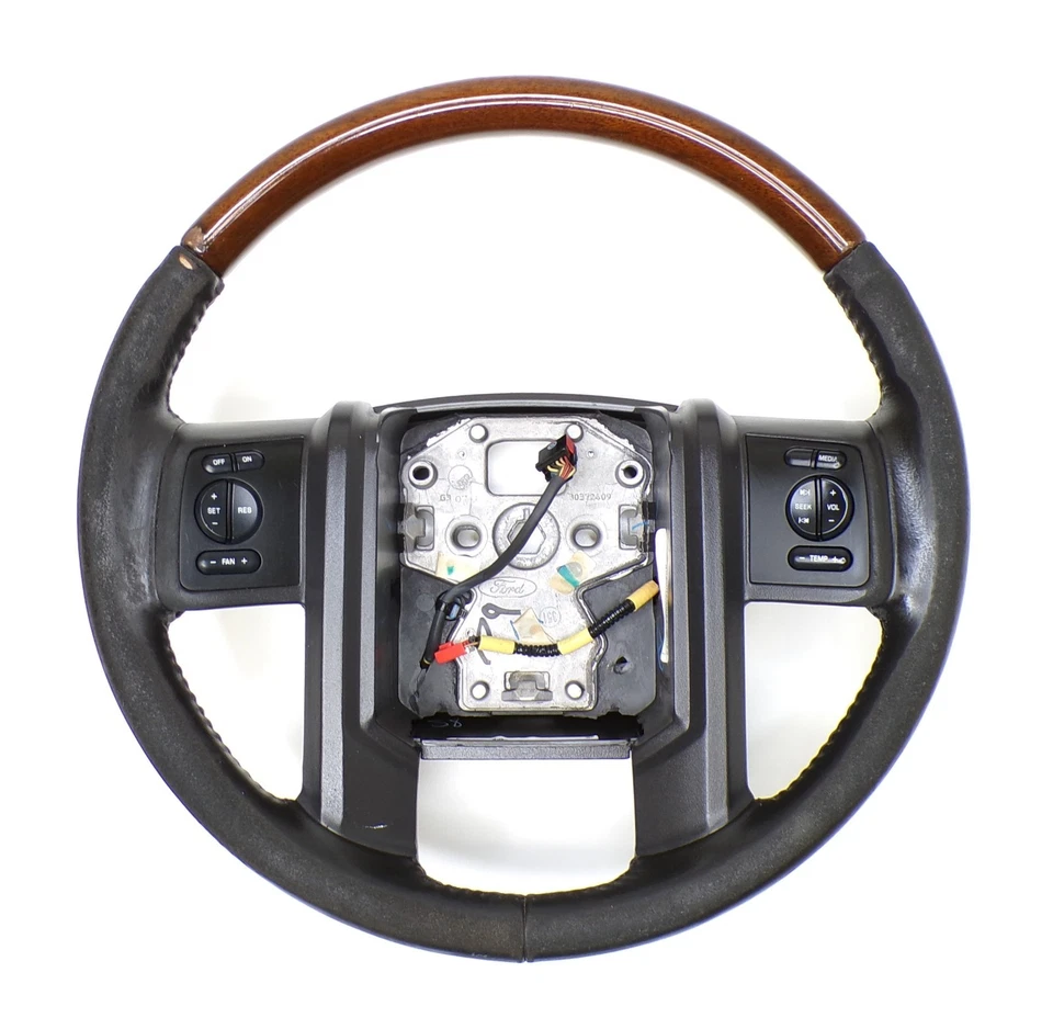 Volante Ford 08-16 F250 Superduty F-350 cuero negro y madera F-250 Foto 1 de 4