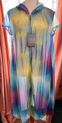 Nuevo con etiquetas Vestido Adidas Y-3 Yohji Yamamoto Gasa Talla L Arco Iris Tie-dye Capucha Dobladillo Burbuja Foto 1 de 4