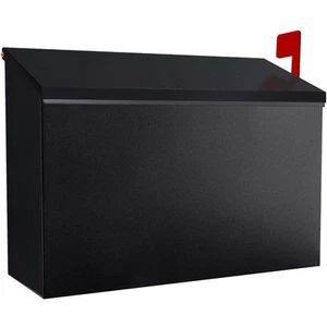 Wall-Mount Mailbox with Flag Metal Mail Box for Outside Large Capacity Rust-P - Picture 1 of 7