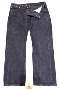 Levis 501 Jeans Herren 38x30 schwarz gerades Bein Knopfleiste 100% Baumwolle Denim Hose - Bild 1 von 5