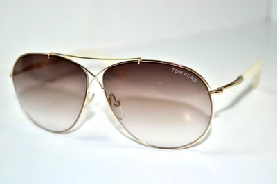 Used Tom Ford Italy EVA TF-374 28G Gold Brown/Gradient Womens Aviator Sunglasses - Image 1 of 4