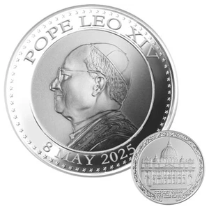 2025 1 Feinunze Papst Löwe XIV. Gedenkmünze .999 Feinsilbermedaille heiß - Bild 1 von 12