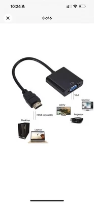 Adaptador HDMI a VGA 1080P - Convertidor Digital a Analógico para PC y Consolas - Imagen 1 de 4