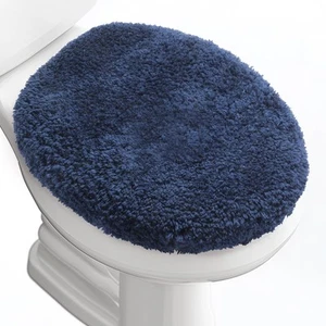 Luxury Soft Microfiber Toilet Lid Cover Machine Washable Solid Toilet Seat Co... - Picture 1 of 8