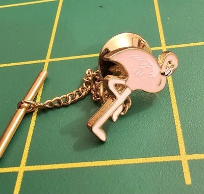 Pin vintage rosa flamenco esmaltado corbata tac o solapa B16 Foto 1 de 2