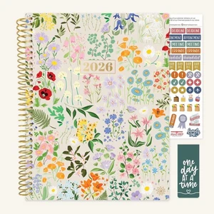 Bloom Daily Planners 2026 Planificador de Cubierta Suave, 8.5" x 11", Fiesta en Jardín, Beige - Imagen 1 de 14