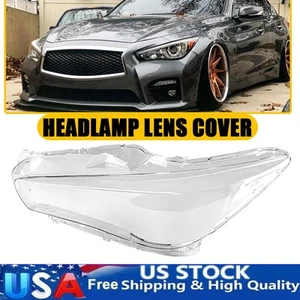 Left Side Front Headlight Headlamp Lens Cover For Infiniti Q50 2015 2014-2021 US - Picture 1 of 7